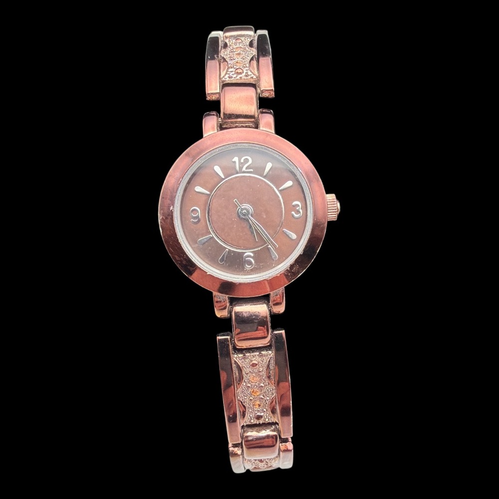 Allude Women's Watch Rosee Gold Tone Dial & Decorative Band 7" Wrist Untested